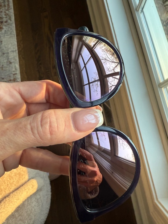 CHANEL Accessories - CHANEL Purple Frame (emerald interior) Sunglasses with Mirrored Lenses NWT